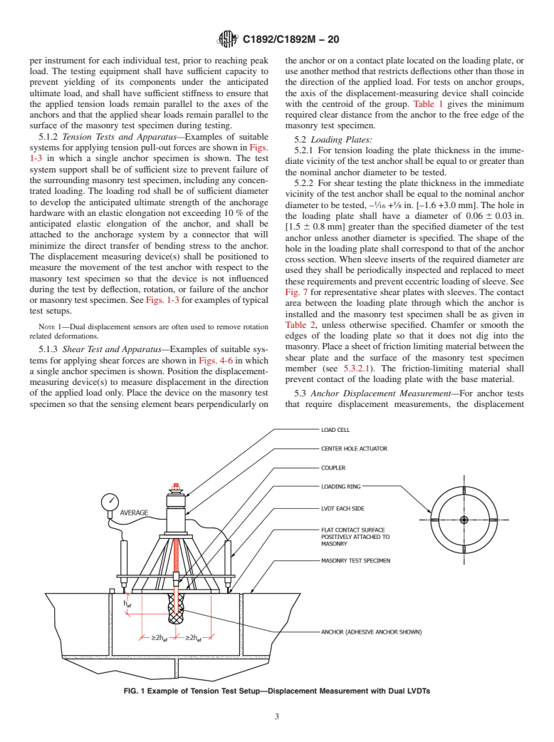 ASTM C1892/C1892M-20 - Standard Test Methods for Strength of Anchors in Masonry