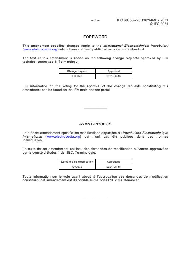IEC 60050-726:1982/AMD7:2021 IEC 60050-726:1982/AMD7:2021 - Amendment 7 - International Electrotechnical Vocabulary (IEV) - Part 726: Transmission lines and waveguides - Page 4 preview