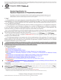 ASTM D4441-20 REDLINE ASTM D4441-20 - Standard Specification for Aqueous Dispersions of Polytetrafluoroethylene - Page 1 preview
