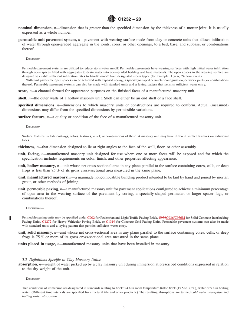 REDLINE ASTM C1232-20 - Standard Terminology for Masonry