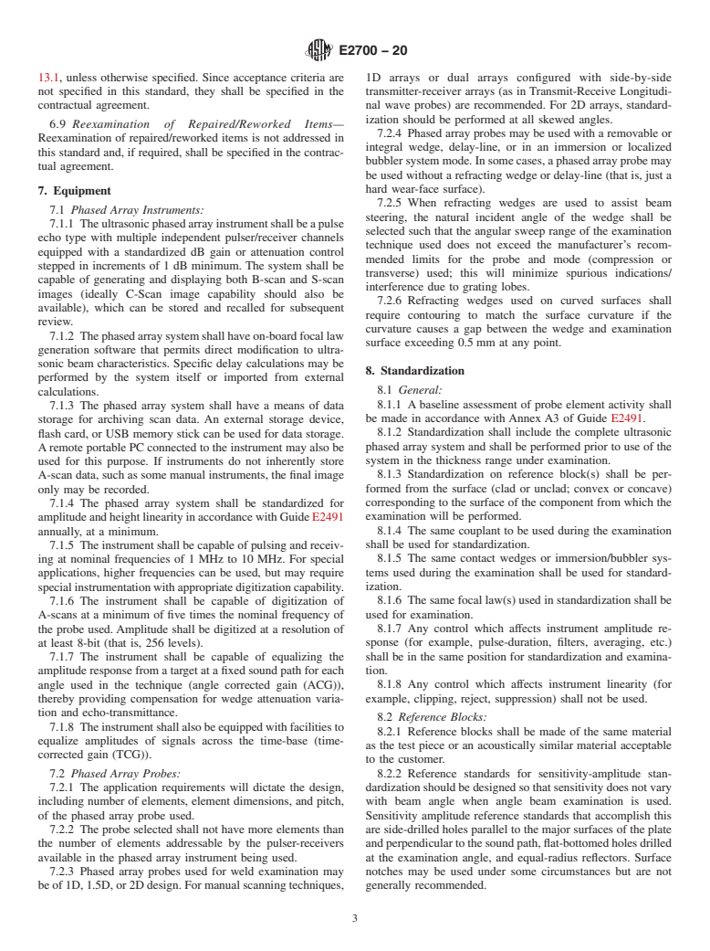 ASTM E2700-20 - Standard Practice for  Contact Ultrasonic Testing of Welds Using Phased Arrays