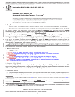 ASTM C143/C143M-20 REDLINE ASTM C143/C143M-20 - Standard Test Method for Slump of Hydraulic-Cement Concrete - Page 1 preview