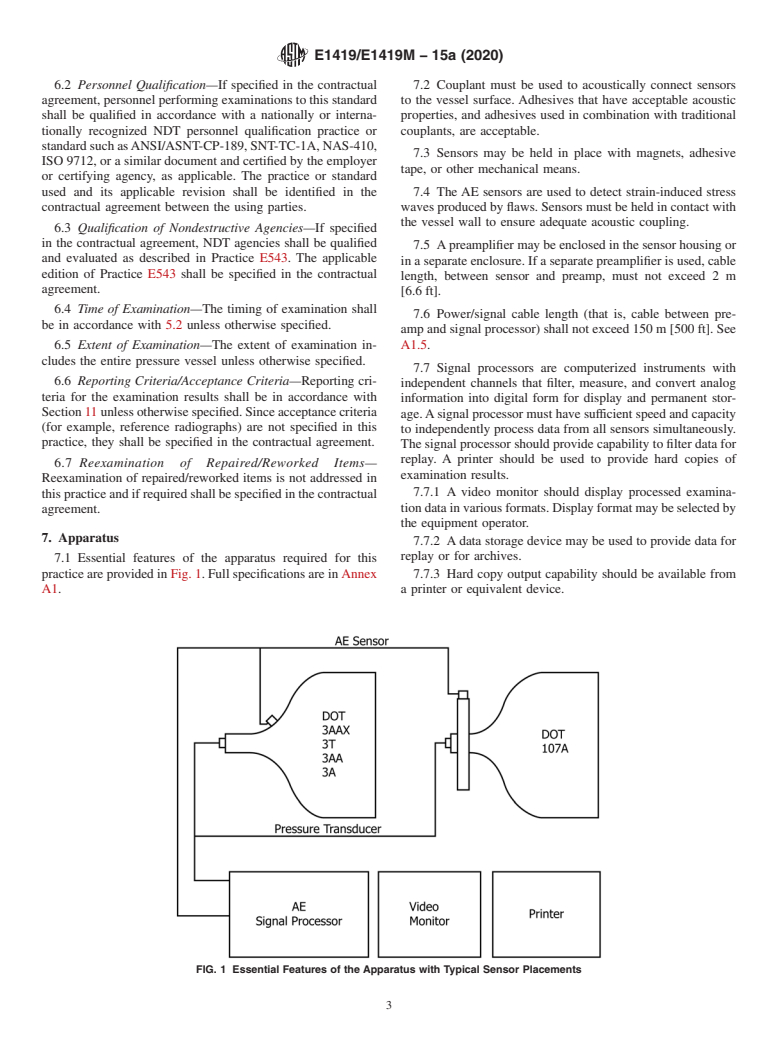 ASTM E1419/E1419M-15a(2020) - Standard Practice for  Examination of Seamless, Gas-Filled, Pressure Vessels Using Acoustic Emission