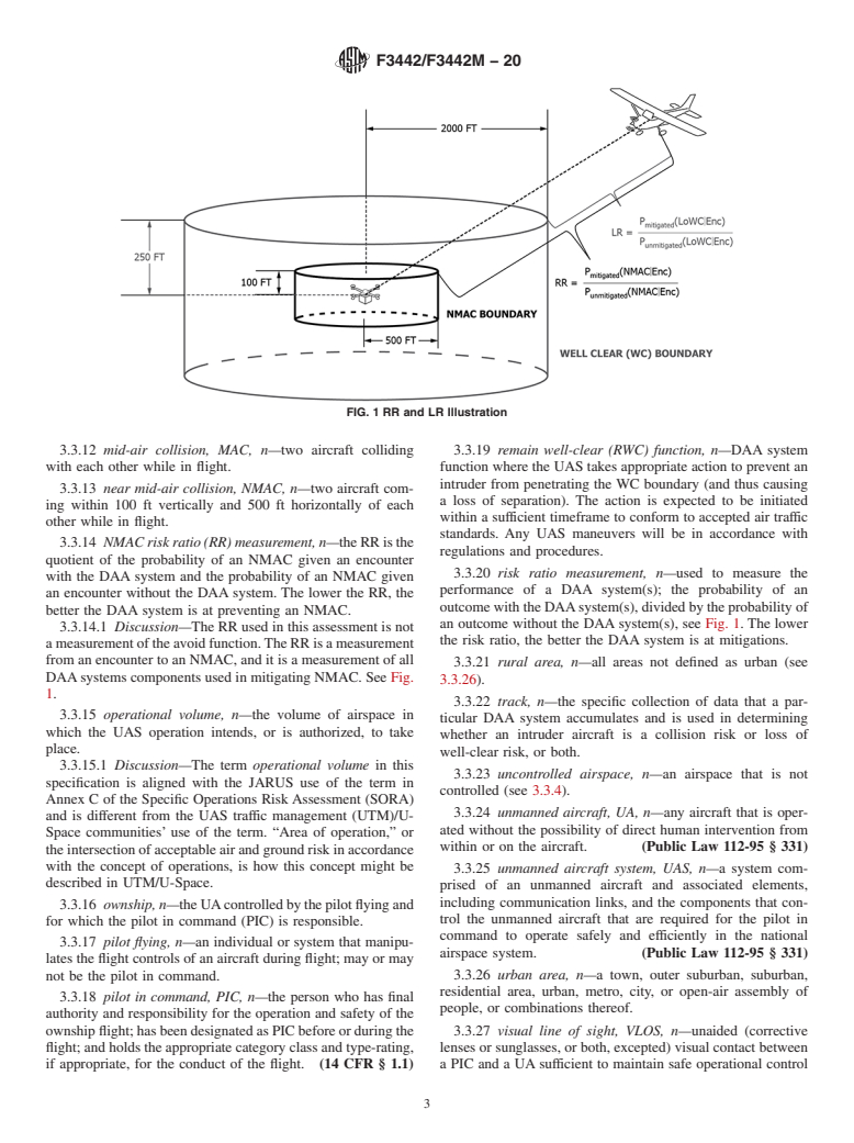 ASTM F3442/F3442M-20 - Standard Specification for Detect and Avoid System Performance Requirements