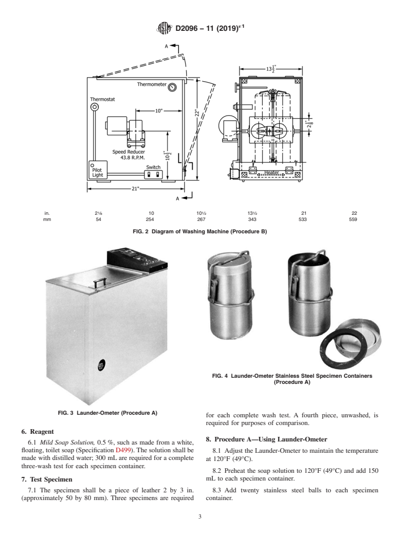 ASTM D2096-11(2019)e1 - Standard Test Method for  Colorfastness and Transfer of Color in the Washing of Leather