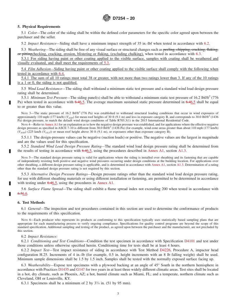 Astm D7254-20 - Standard Specification For Polypropylene (pp) Siding