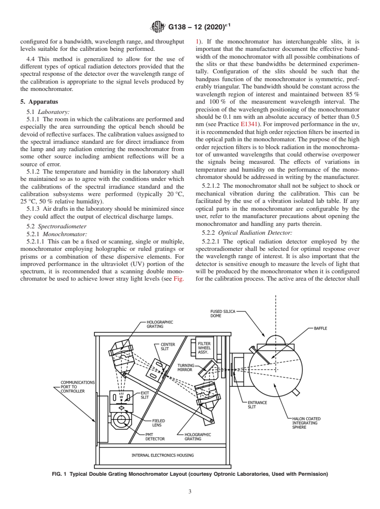 ASTM G138-12(2020)e1 - Standard Test Method for  Calibration of a Spectroradiometer Using a Standard Source  of Irradiance