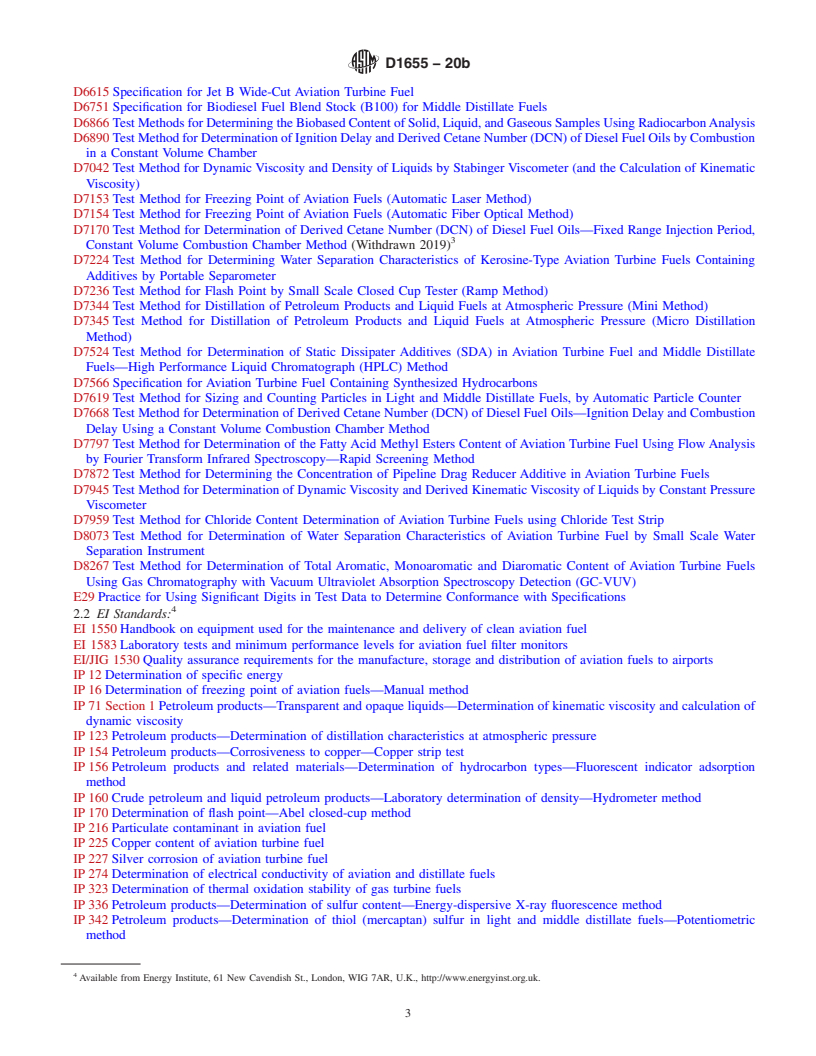 REDLINE ASTM D1655-20b - Standard Specification for Aviation Turbine Fuels