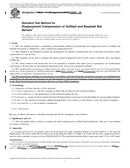 ASTM F2844-20 REDLINE ASTM F2844-20 - Standard Test Method for Displacement Compression of Softball and Baseball Bat Barrels - Page 1 preview