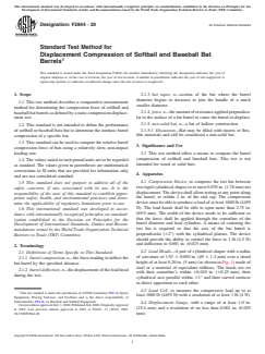 ASTM F2844-20 ASTM F2844-20 - Standard Test Method for Displacement Compression of Softball and Baseball Bat Barrels - Page 1 preview