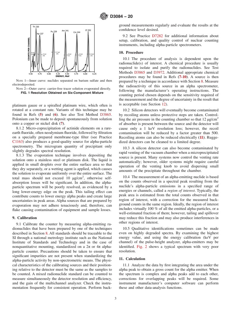 ASTM D3084-20 - Standard Practice for  Alpha-Particle Spectrometry of Water