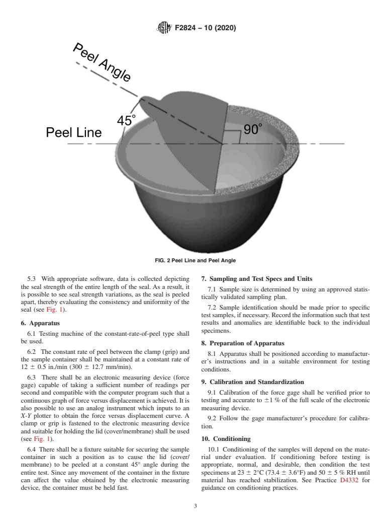 ASTM F2824-10(2020) - Standard Test Method for Mechanical Seal Strength Testing for Round Cups and Bowl Containers   with Flexible Peelable Lids