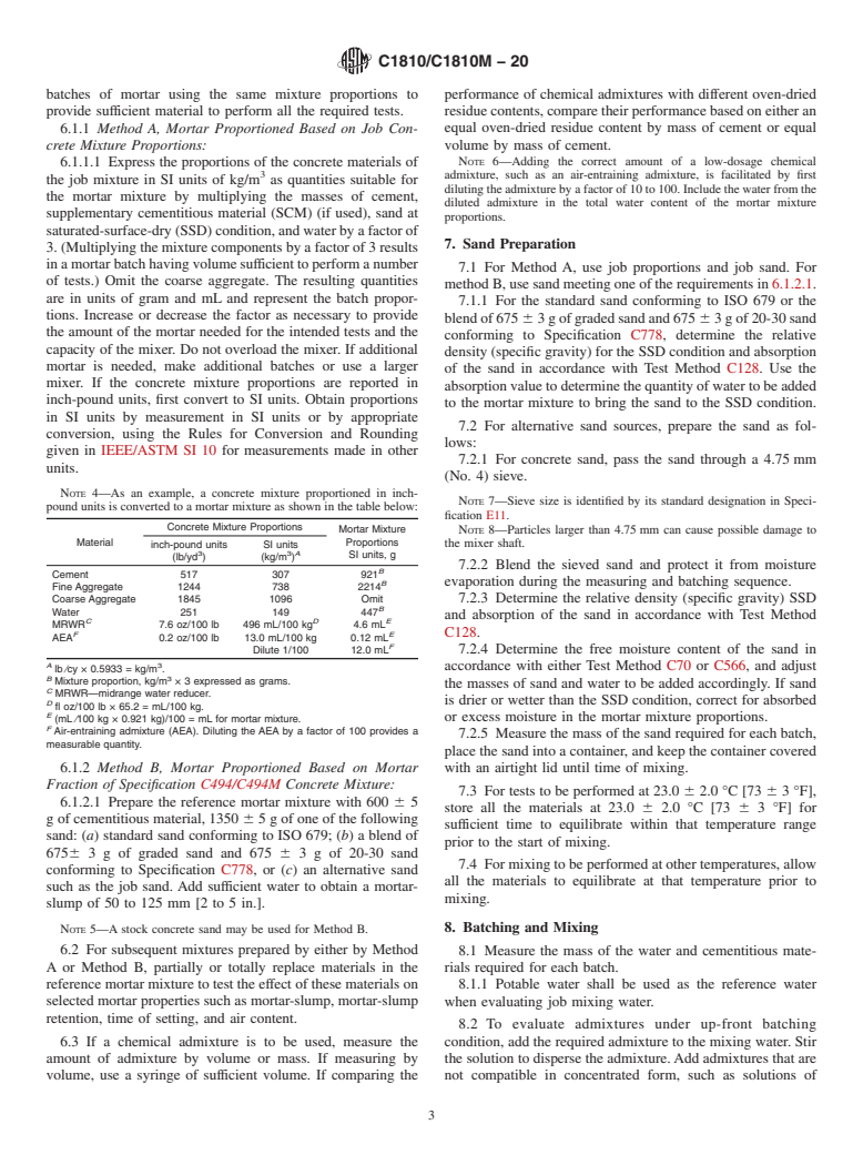 ASTM C1810/C1810M-20 - Standard Guide for Comparing Performance of Concrete-Making Materials Using Mortar  Mixtures