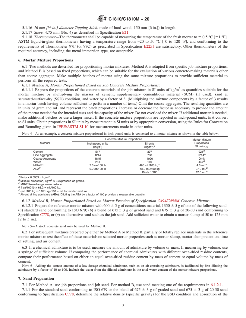 REDLINE ASTM C1810/C1810M-20 - Standard Guide for Comparing Performance of Concrete-Making Materials Using Mortar  Mixtures