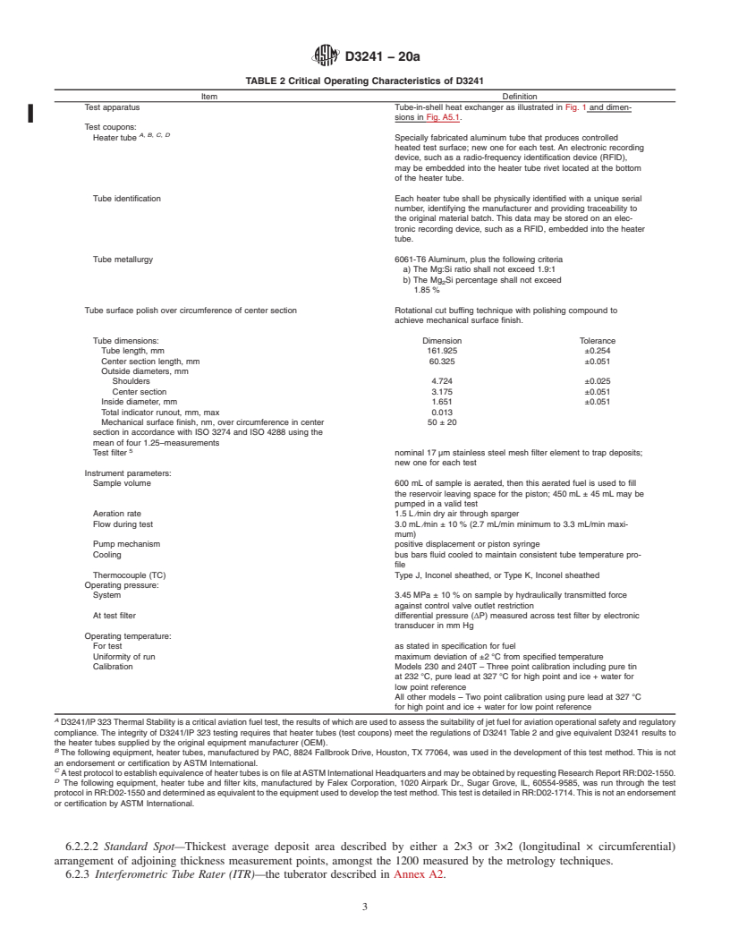 REDLINE ASTM D3241-20a - Standard Test Method for Thermal Oxidation Stability of Aviation Turbine Fuels