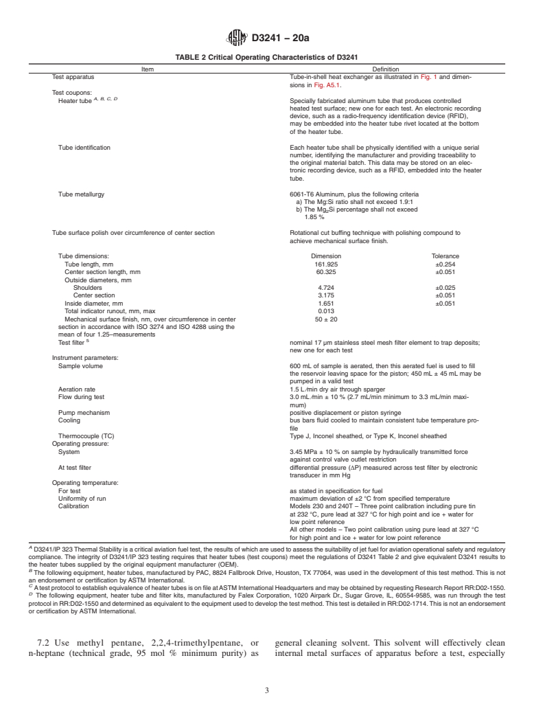 ASTM D3241-20a - Standard Test Method for Thermal Oxidation Stability of Aviation Turbine Fuels