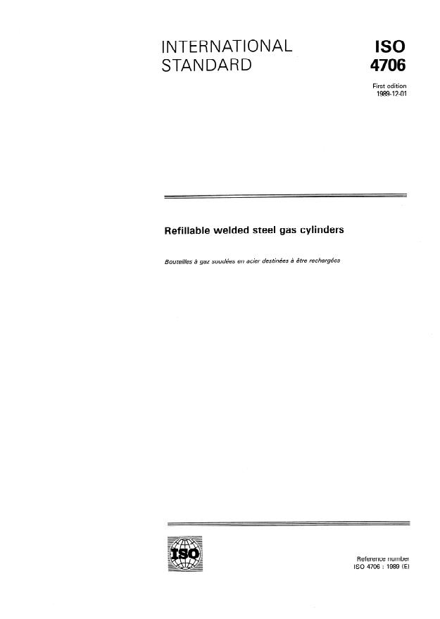 ISO 4706:1989 - Refillable welded steel gas cylinders