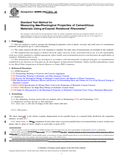 ASTM C1874-20 REDLINE ASTM C1874-20 - Standard Test Method for Measuring Rheological Properties of Cementitious Materials Using Coaxial Rotational Rheometer - Page 1 preview