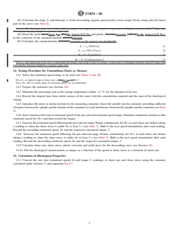 ASTM C1874-20 REDLINE ASTM C1874-20 - Standard Test Method for Measuring Rheological Properties of Cementitious Materials Using Coaxial Rotational Rheometer - Page 4 preview