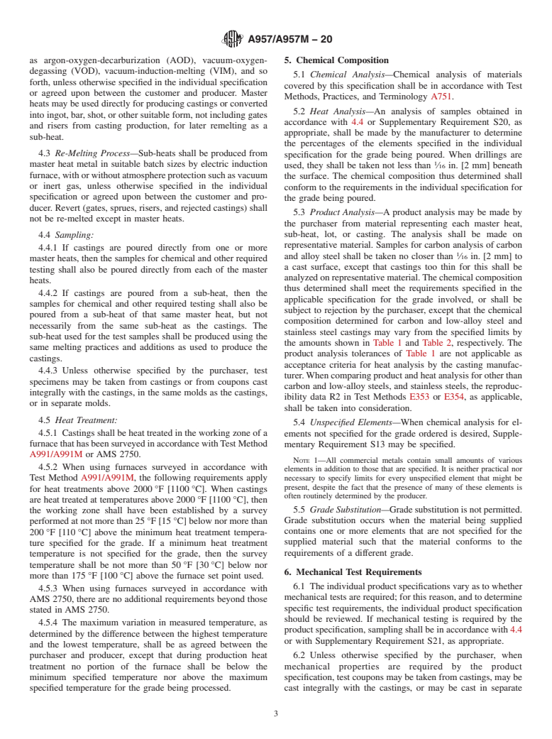 ASTM A957/A957M-20 - Standard Specification for Investment Castings, Steel and Alloy, Common Requirements,  for General Industrial Use