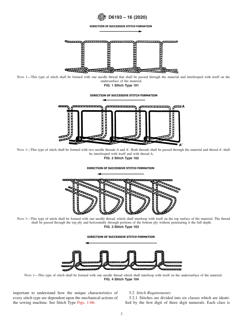 ASTM D6193-16(2020) - Standard Practice for  Stitches and Seams