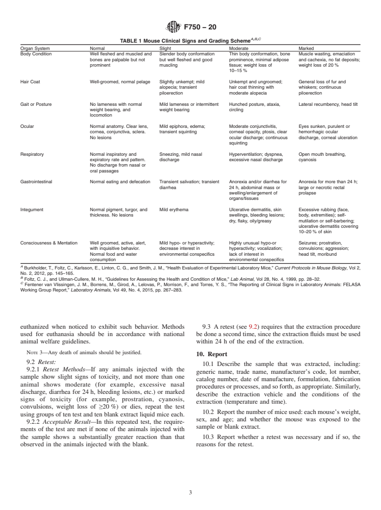 ASTM F750-20 - Standard Practice for  Evaluating Acute Systemic Toxicity of Material Extracts by  Systemic Injection in the Mouse