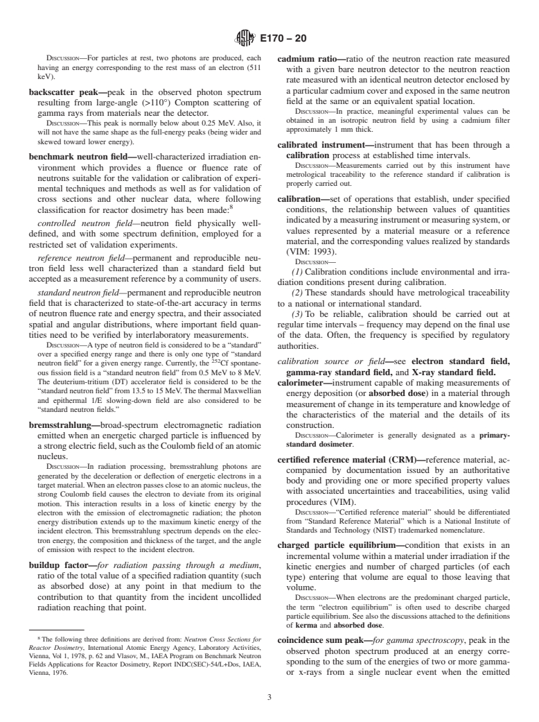 ASTM E170-20 - Standard Terminology Relating to  Radiation Measurements and Dosimetry