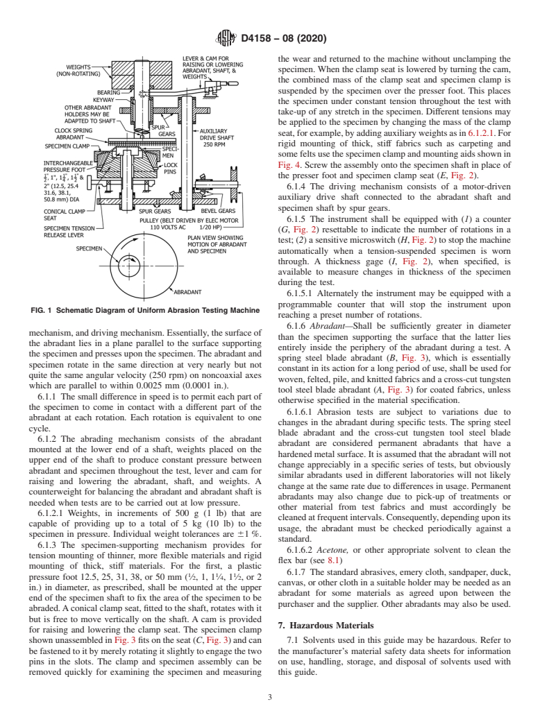 ASTM D4158-08(2020) - Standard Guide for  Abrasion Resistance of Textile Fabrics (Uniform Abrasion)