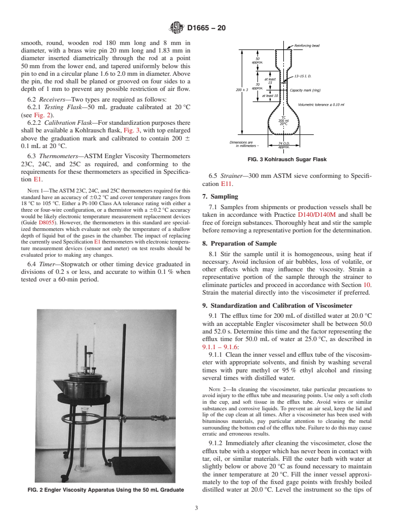 ASTM D1665-20 - Standard Test Method for Engler Specific Viscosity of Tar Products (Withdrawn 2023)