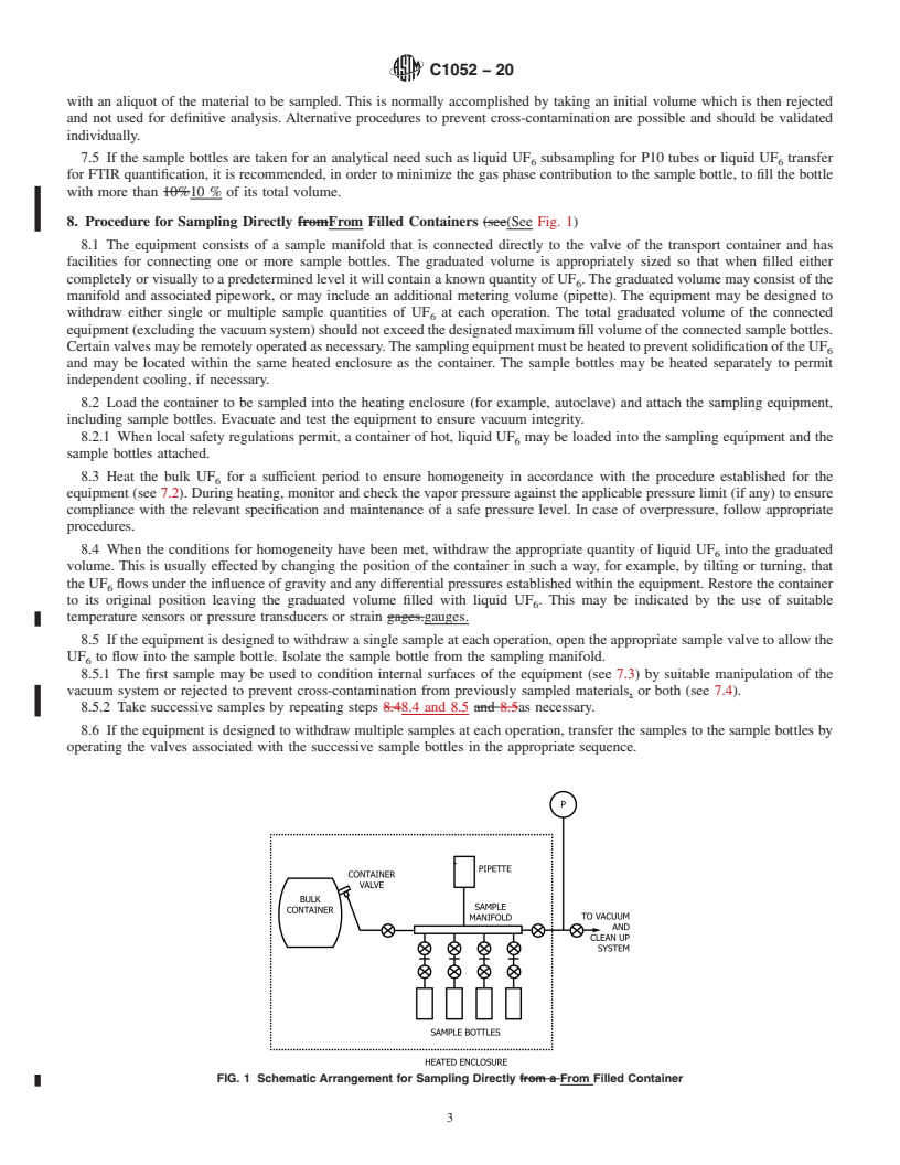 REDLINE ASTM C1052-20 - Standard Practice for  Bulk Sampling of Liquid Uranium Hexafluoride