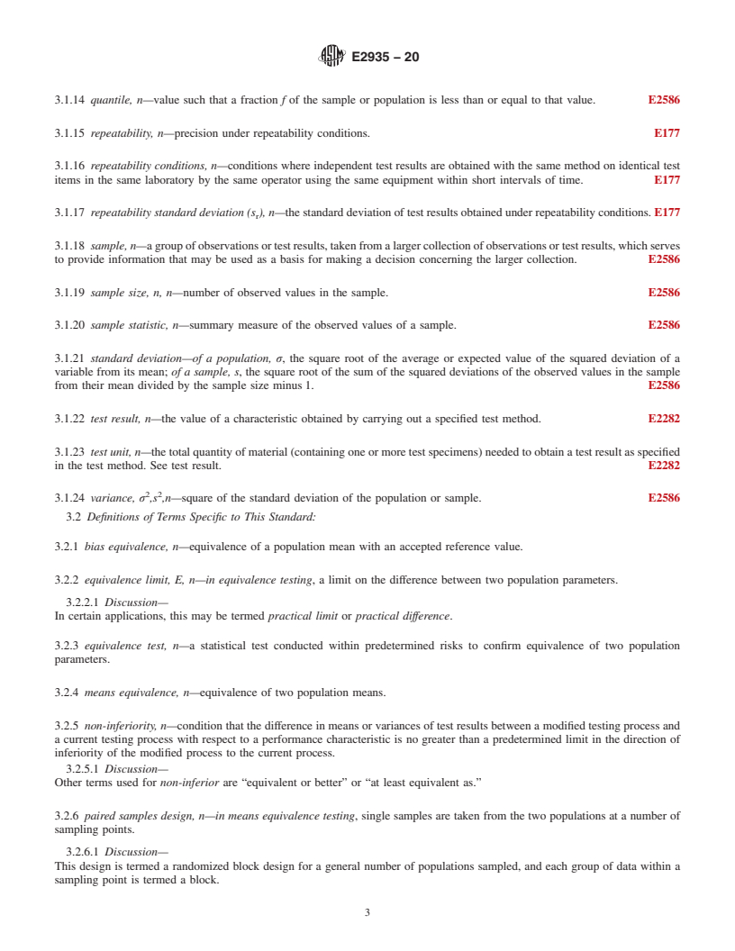 REDLINE ASTM E2935-20 - Standard Practice for  Conducting Equivalence Tests for Comparing Testing Processes