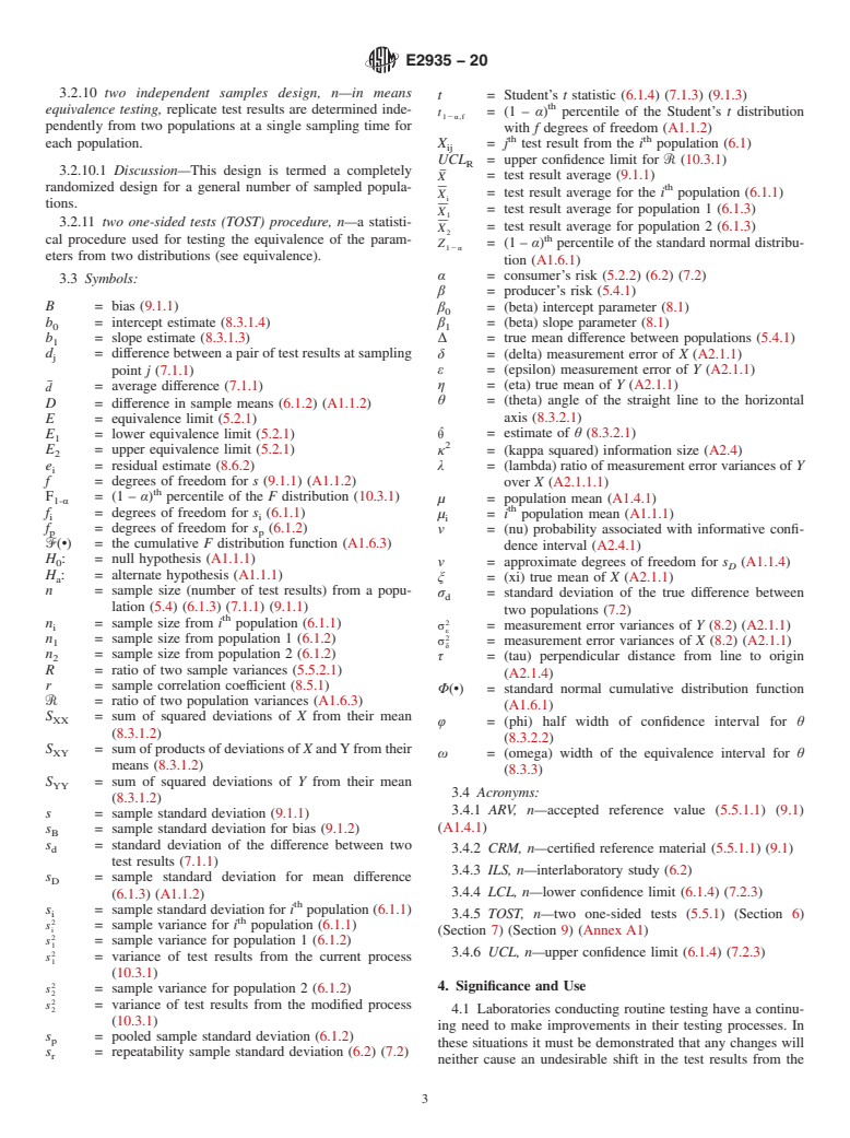 ASTM E2935-20 - Standard Practice for  Conducting Equivalence Tests for Comparing Testing Processes