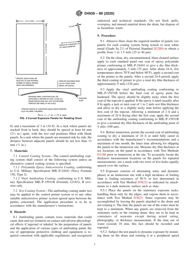 ASTM D4939-89(2020) - Standard Test Method for Subjecting Marine Antifouling Coating to Biofouling and Fluid  Shear   Forces in Natural Seawater