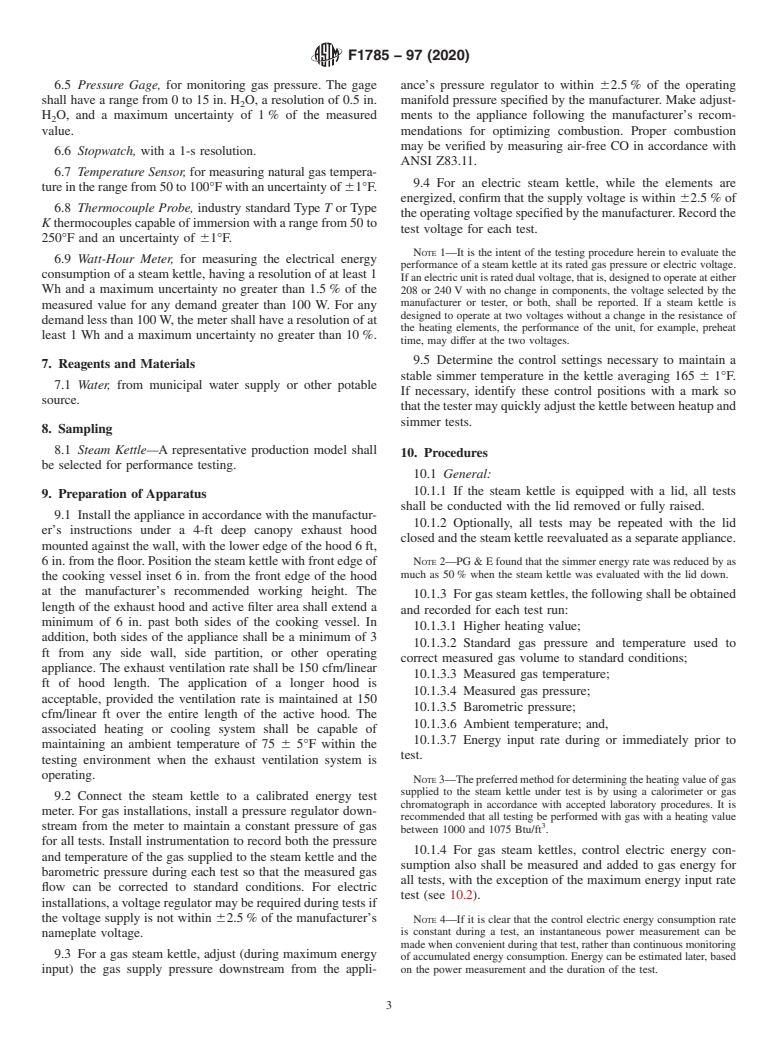 ASTM F1785-97(2020) - Standard Test Method for Performance of Steam Kettles