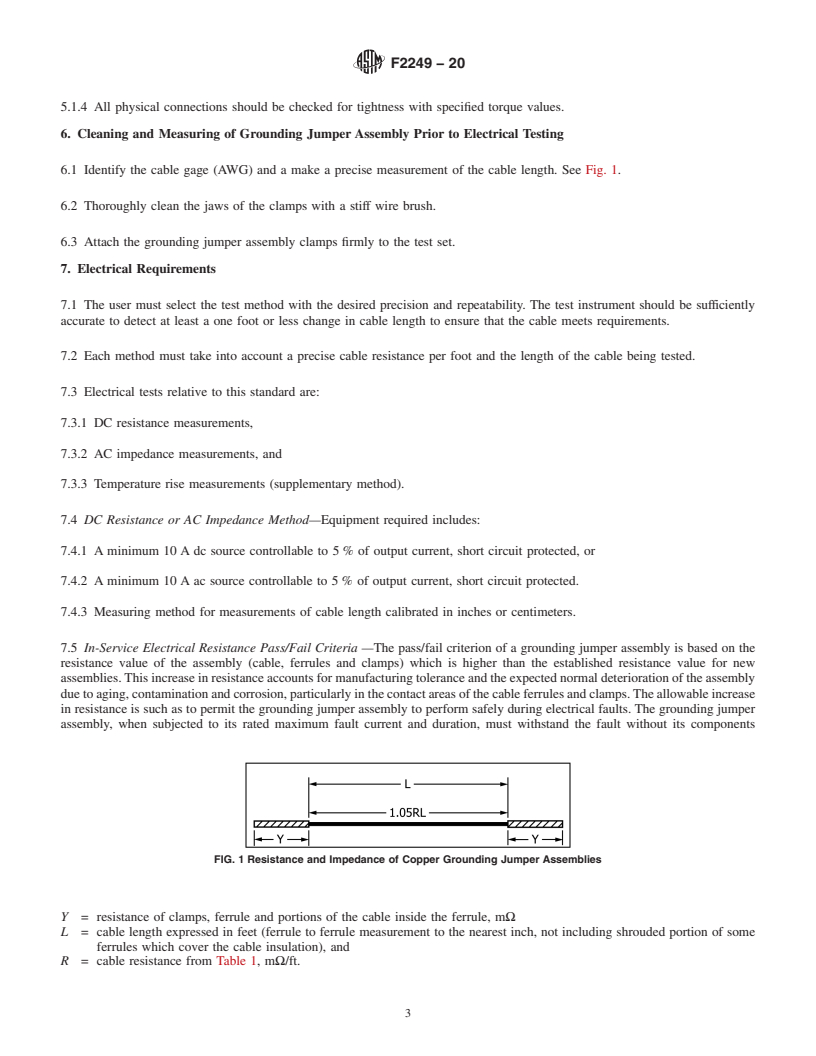 REDLINE ASTM F2249-20 - Standard Specification for  In-Service Test Methods for Temporary Grounding Jumper Assemblies  Used on De-Energized Electric Power Lines and Equipment