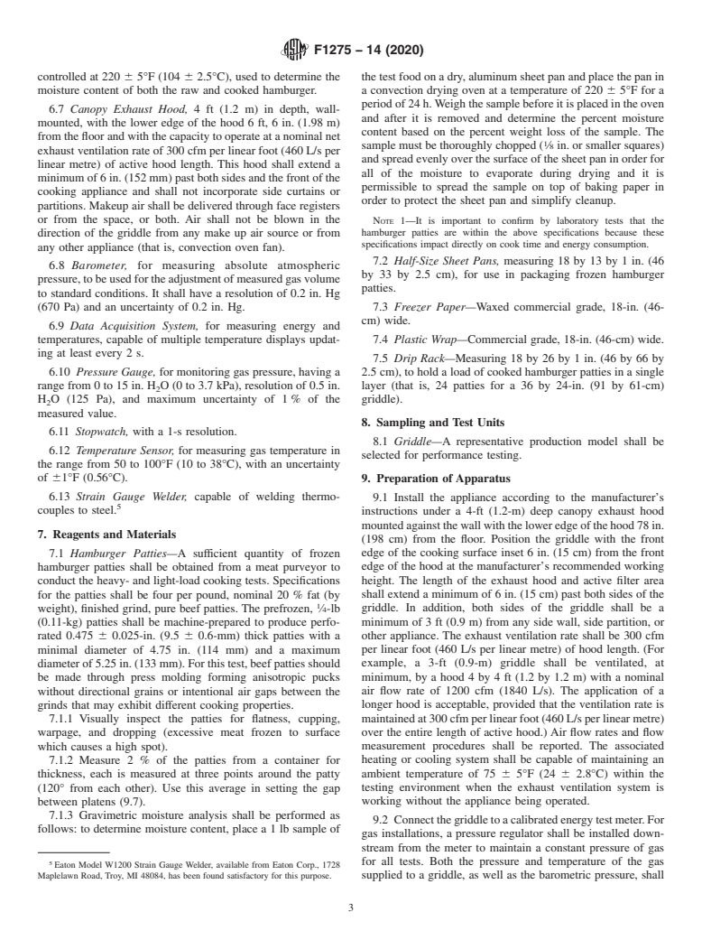 ASTM F1275-14(2020) - Standard Test Method for  Performance of Griddles