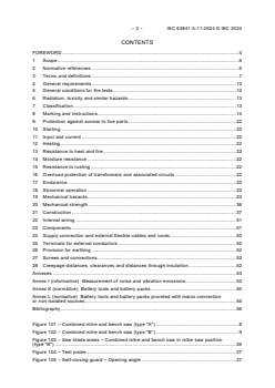 IEC 62841-3-11:2024 IEC 62841-3-11:2024 - Electric motor-operated hand-held tools, transportable tools and lawn and garden machinery - Safety - Part 3-11: Particular requirements for transportable combined mitre and bench saws
Released:3. 09. 2024
Isbn:9782832295649 - Page 4 preview
