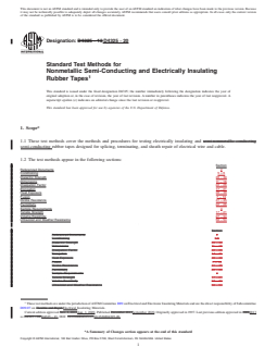 ASTM D4325-20 REDLINE ASTM D4325-20 - Standard Test Methods for Nonmetallic Semi-Conducting and Electrically Insulating Rubber Tapes - Page 1 preview
