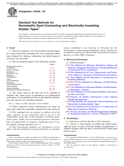 ASTM D4325-20 ASTM D4325-20 - Standard Test Methods for Nonmetallic Semi-Conducting and Electrically Insulating Rubber Tapes - Page 1 preview