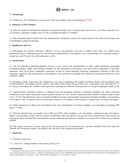 ASTM D2913-20 REDLINE ASTM D2913-20 - Standard Test Method for Mercaptan Content of the Atmosphere - Page 2 preview