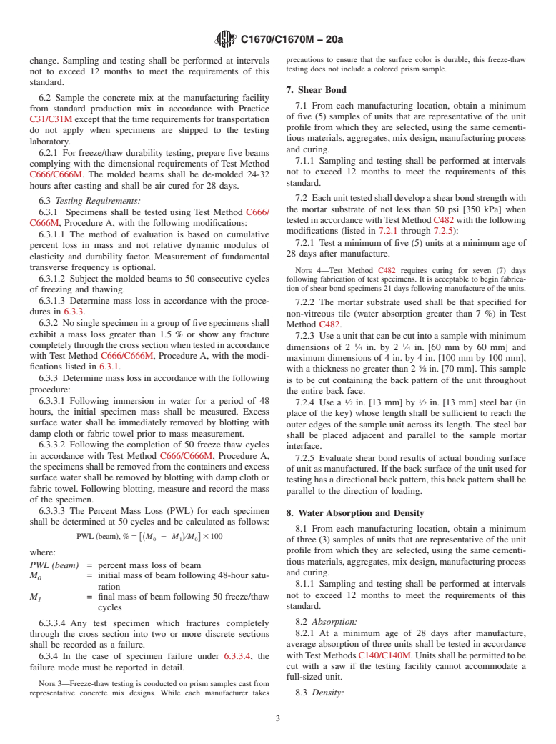 ASTM C1670/C1670M-20a - Standard Specification for Adhered Manufactured Stone Masonry Veneer Units