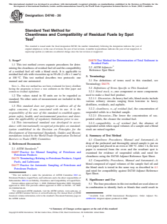 ASTM D4740-20 ASTM D4740-20 - Standard Test Method for Cleanliness and Compatibility of Residual Fuels by Spot Test - Page 1 preview
