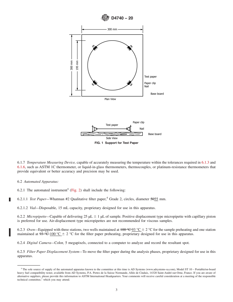 REDLINE ASTM D4740-20 - Standard Test Method for Cleanliness and Compatibility of Residual Fuels by Spot Test