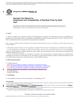 ASTM D4740-20 REDLINE ASTM D4740-20 - Standard Test Method for Cleanliness and Compatibility of Residual Fuels by Spot Test - Page 1 preview