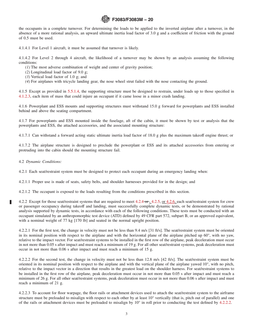 REDLINE ASTM F3083/F3083M-20 - Standard Specification for Emergency Conditions, Occupant Safety and Accommodations