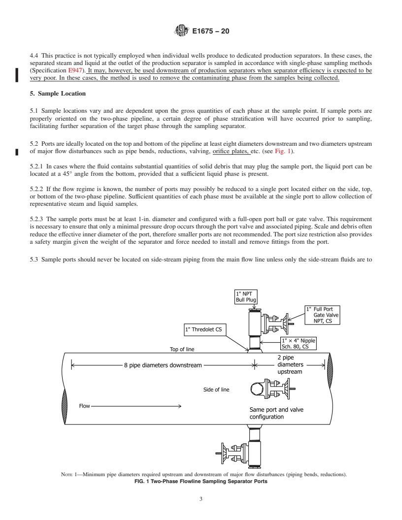 REDLINE ASTM E1675-20 - Standard Practice for  Sampling Two-Phase Geothermal Fluid for Purposes of Chemical  Analysis