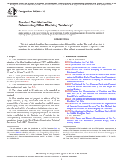 ASTM D2068-20 ASTM D2068-20 - Standard Test Method for Determining Filter Blocking Tendency - Page 1 preview