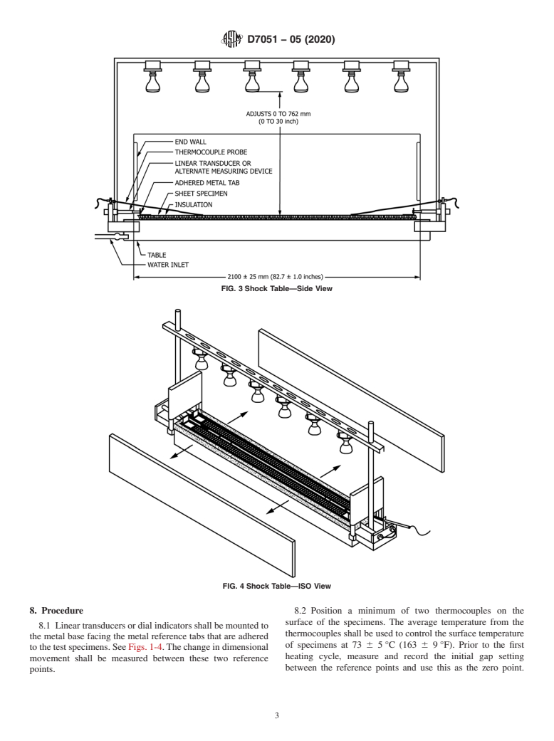 ASTM D7051-05(2020) - Standard Test Method for Cyclic Thermal Shock of SBS-Modified Bituminous Roofing Sheets  with Factory-Applied Metal Surface