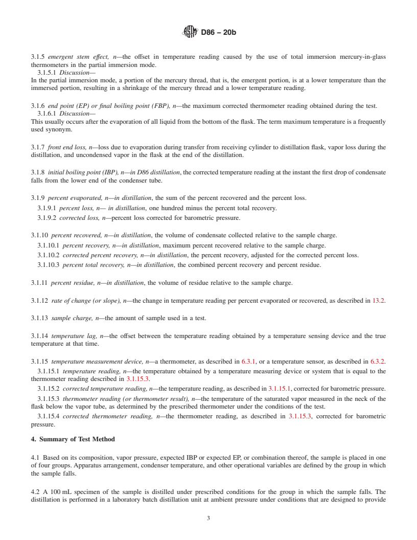 REDLINE ASTM D86-20b - Standard Test Method for Distillation of Petroleum Products and Liquid Fuels at Atmospheric  Pressure