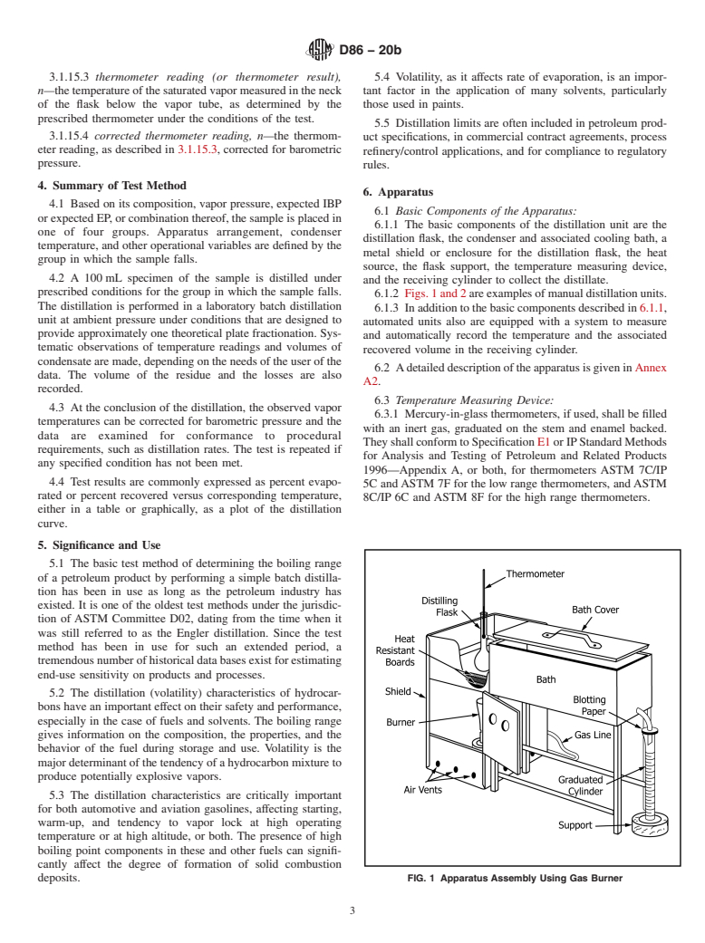 ASTM D86-20b - Standard Test Method for Distillation of Petroleum Products and Liquid Fuels at Atmospheric  Pressure